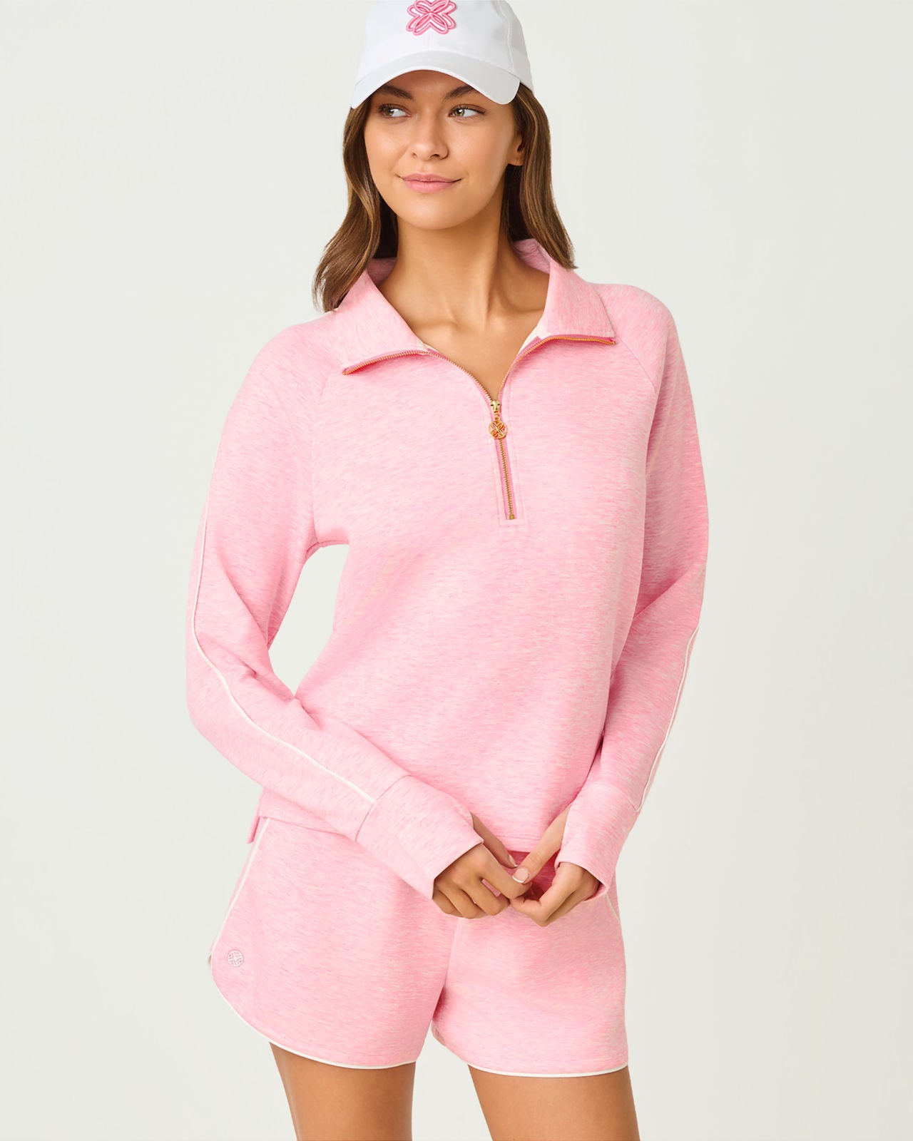 Elemis Pullover UPF 50+ In Heathered Conch Shell Pink