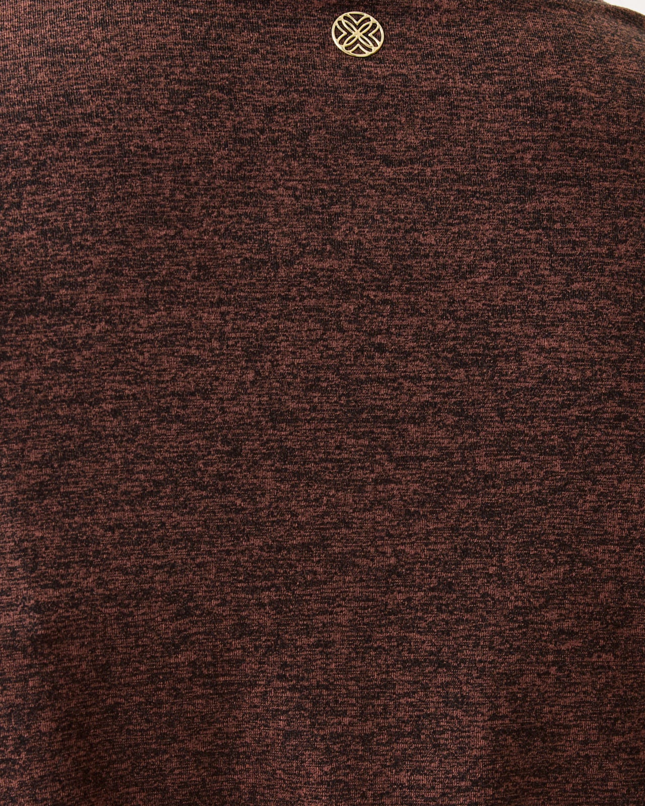 Claro Long Sleeve Top UPF 50+  In French Roast X Noir Heather