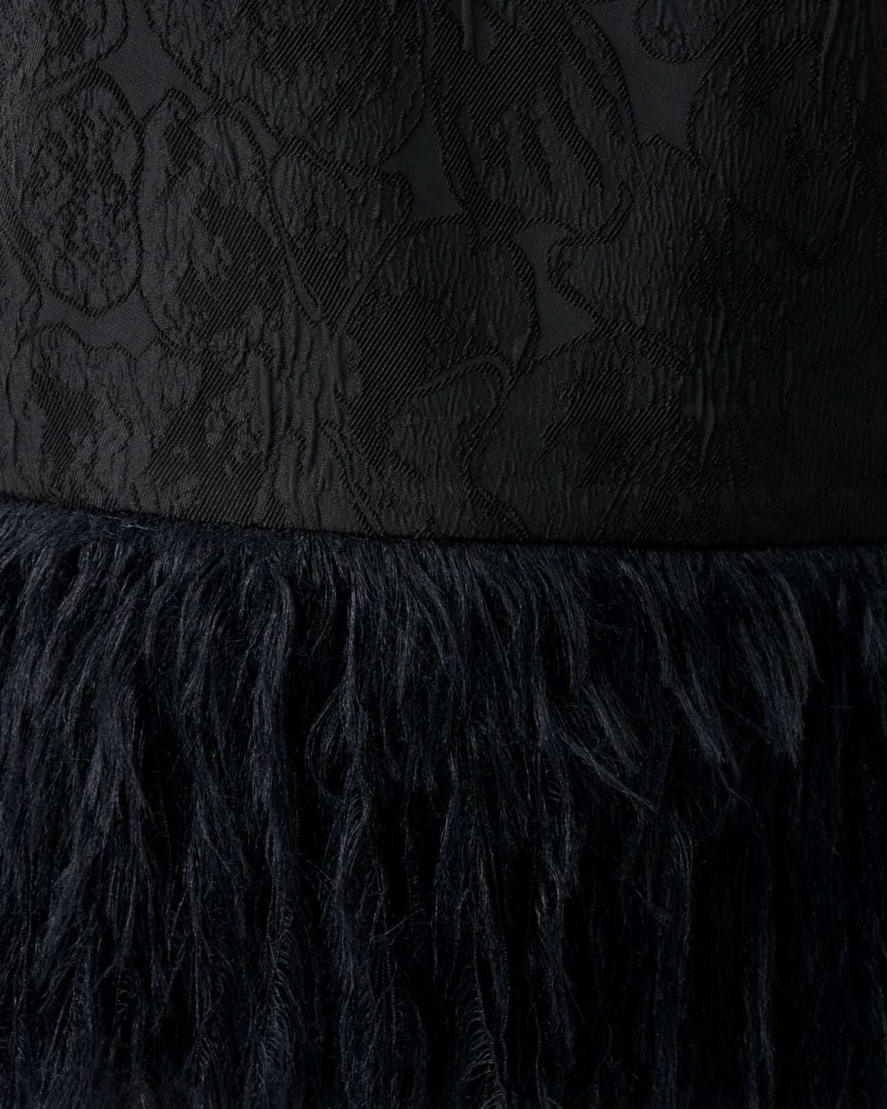 Rylan V-Neck Top In Noir Exploded Flower Stretch Jacquard