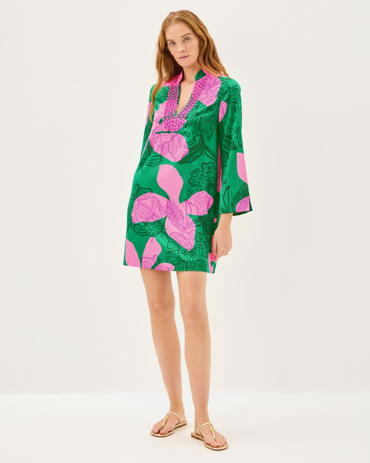 Irella Caftan Dress In Kitts Green Sunset Shadows