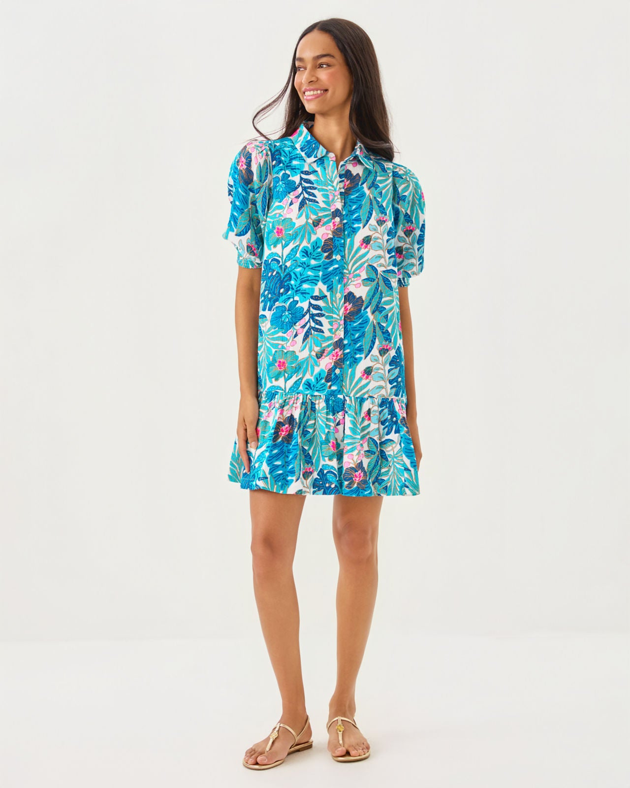 Brett Dress In Breezy Aqua Best Fronds Forever
