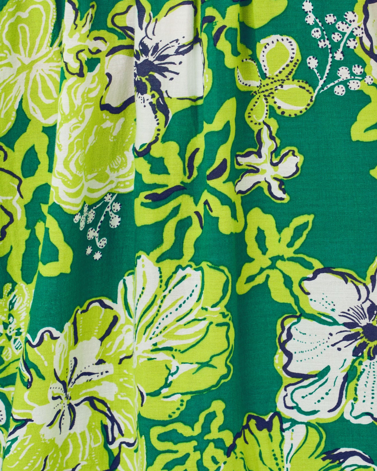 Lourdes Long Sleeve Top In Fiddle Leaf Green Once And Floral