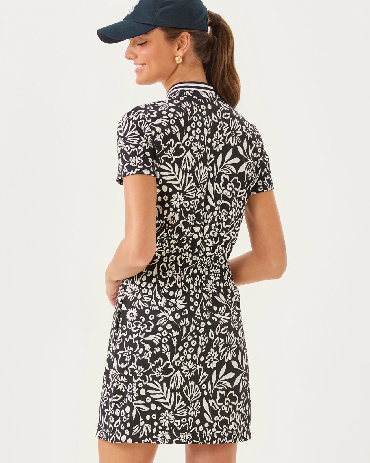 Love Active Dress UPF 50+ In Noir Purrfect Pounce Knit Jacquard
