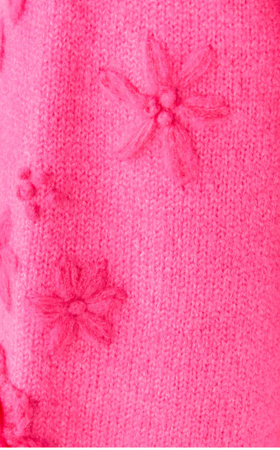 Alayla Sweater In Sun Shell Pink Garden Party Embroidery