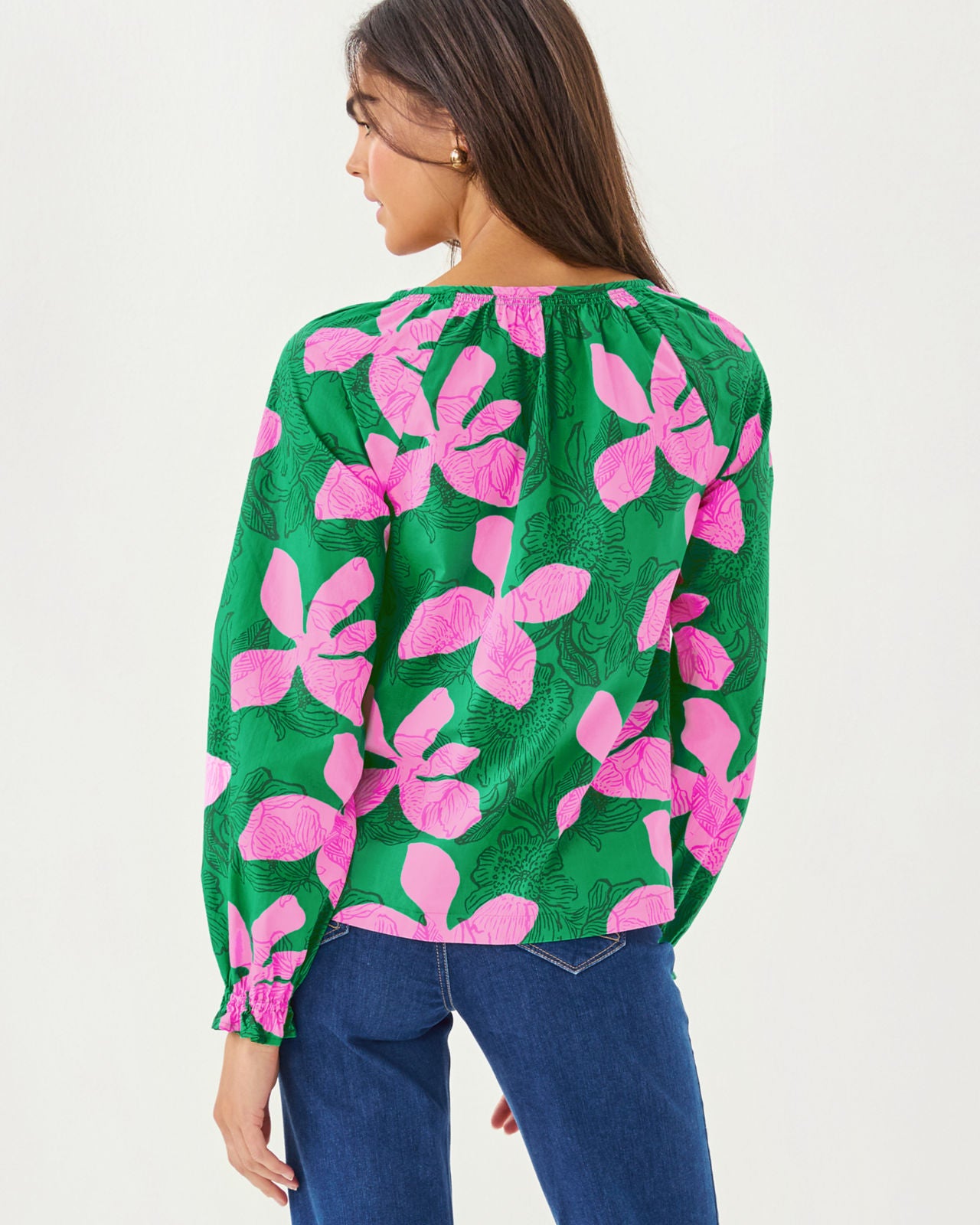 Aldina Top In Kitts Green Sunset Shadows