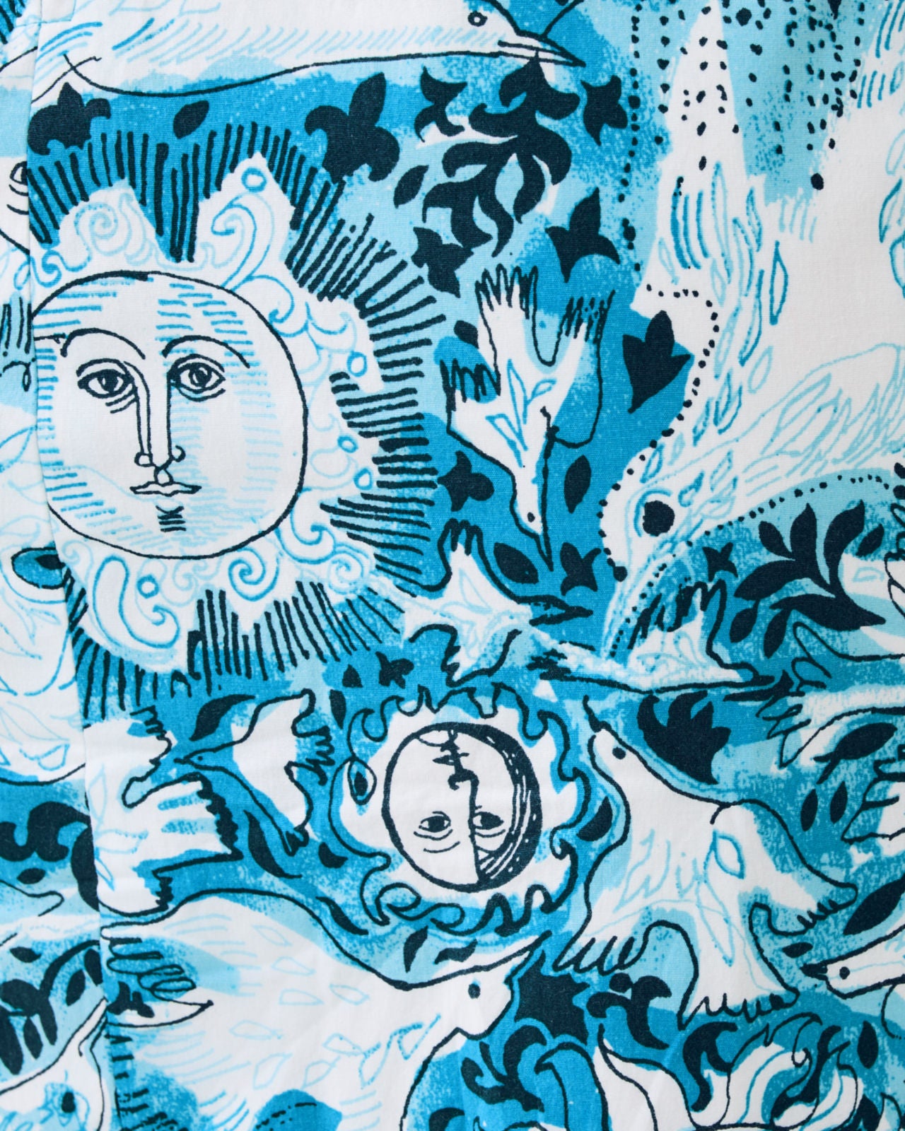 Clarajane Stretch Maxi Shift In Bellevue Blue Lilly Gulls