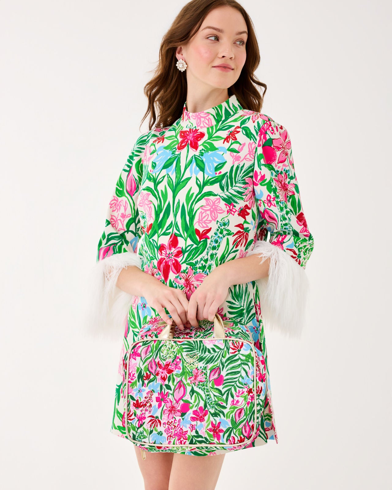 Constance Cosmetic Case In Multi Glowing Gardens