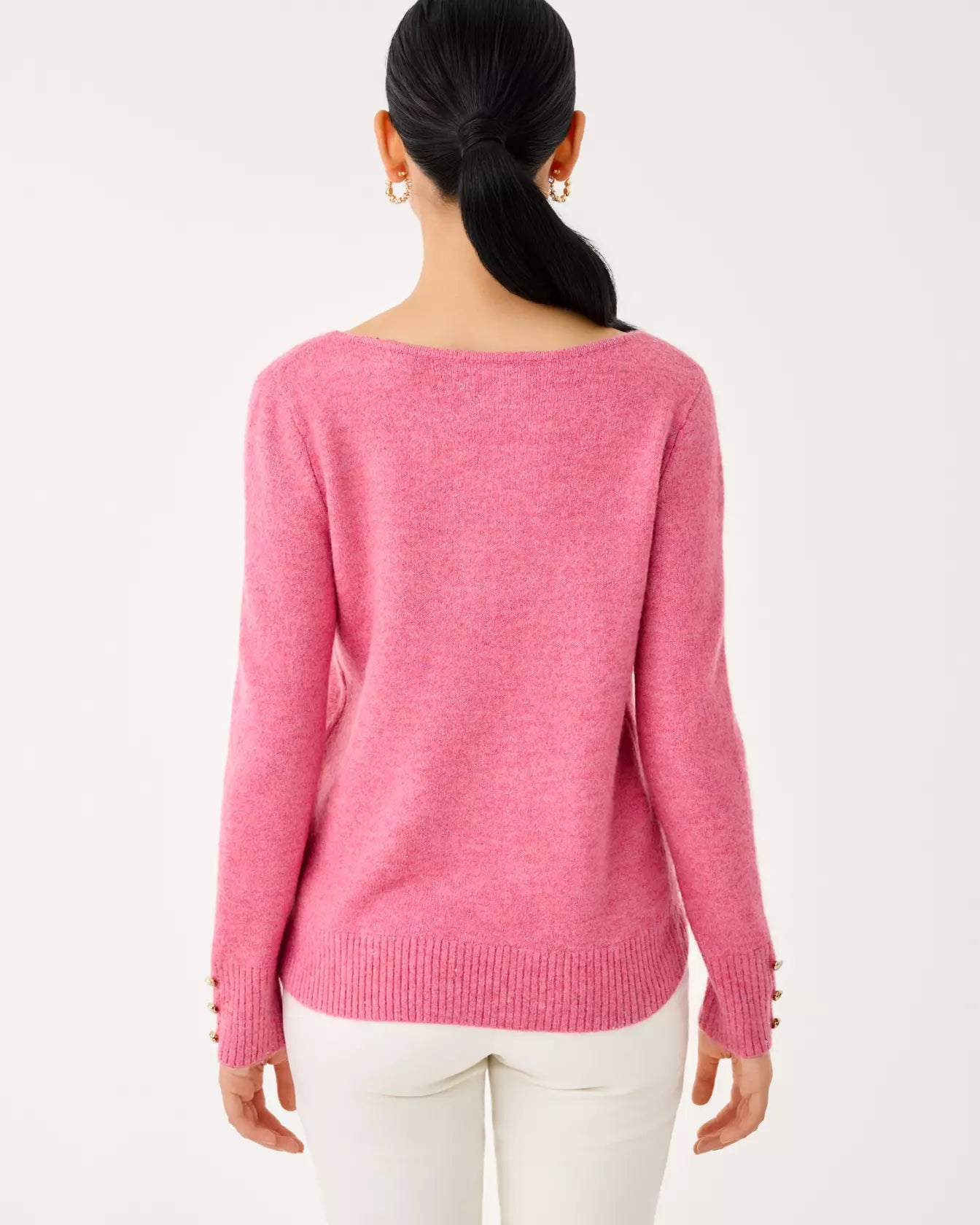 Lola Sequin Sweater In Confetti Pink Metallic