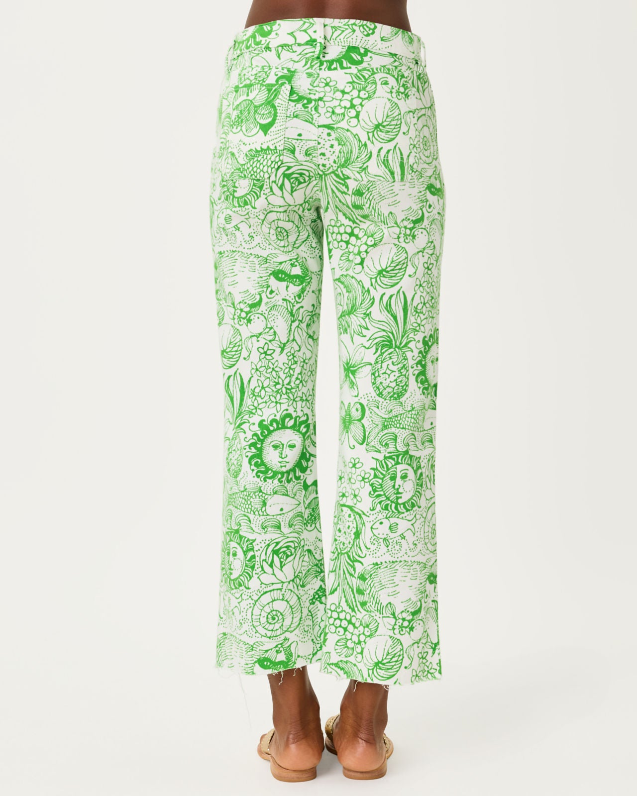 Harleen High Rise Crop Jean In Putting Green Fleur De Lilly