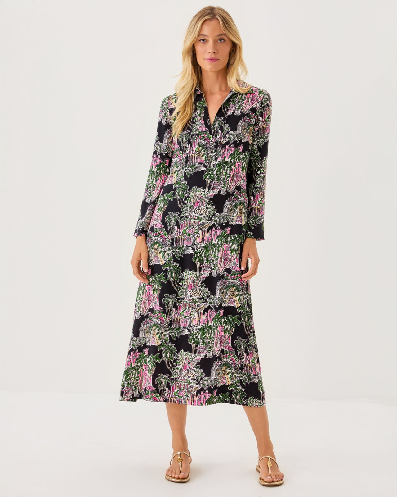 Simona Dress In Onyx PB Anniversary Toile