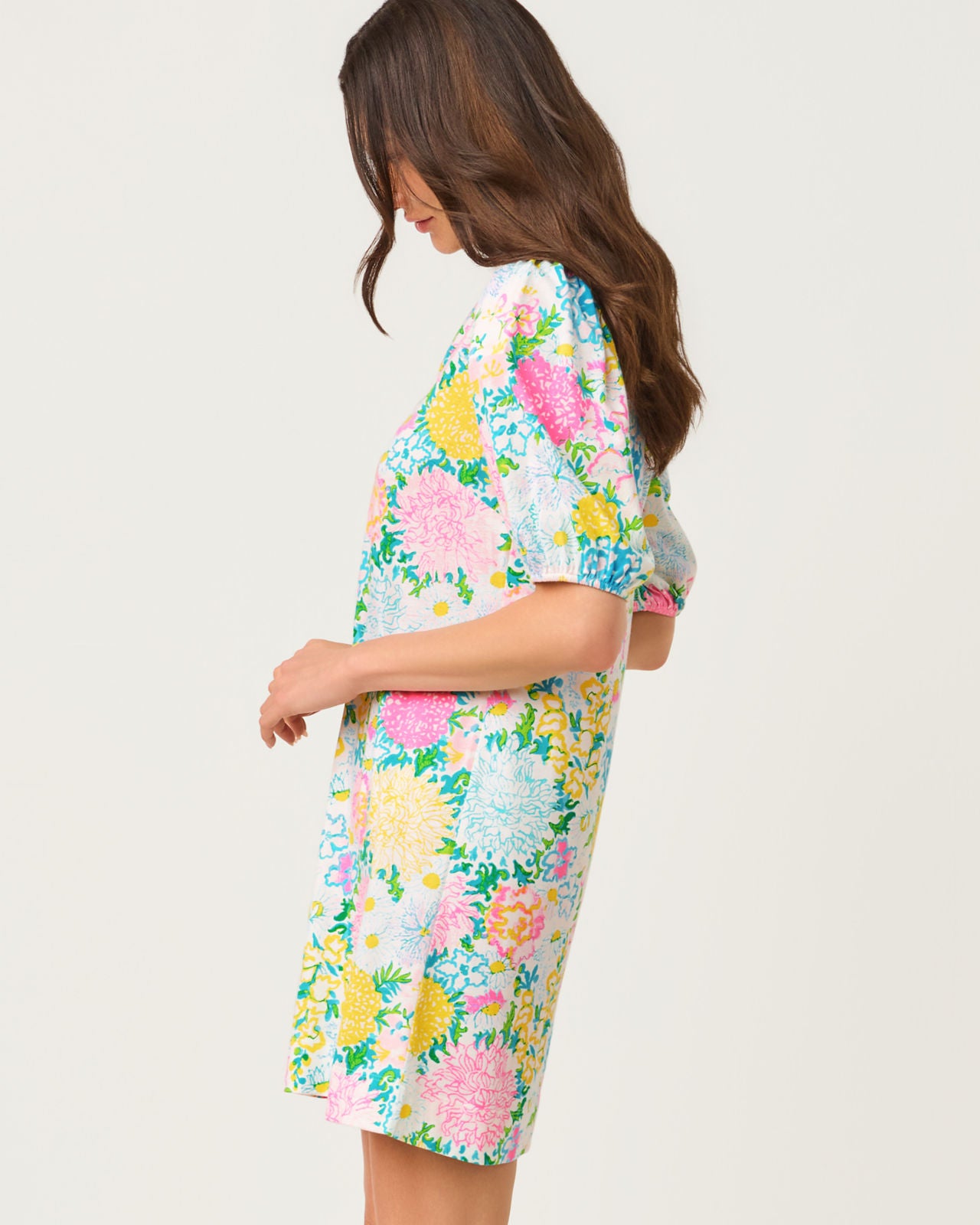Carey Dress In Multi Lilly Garden