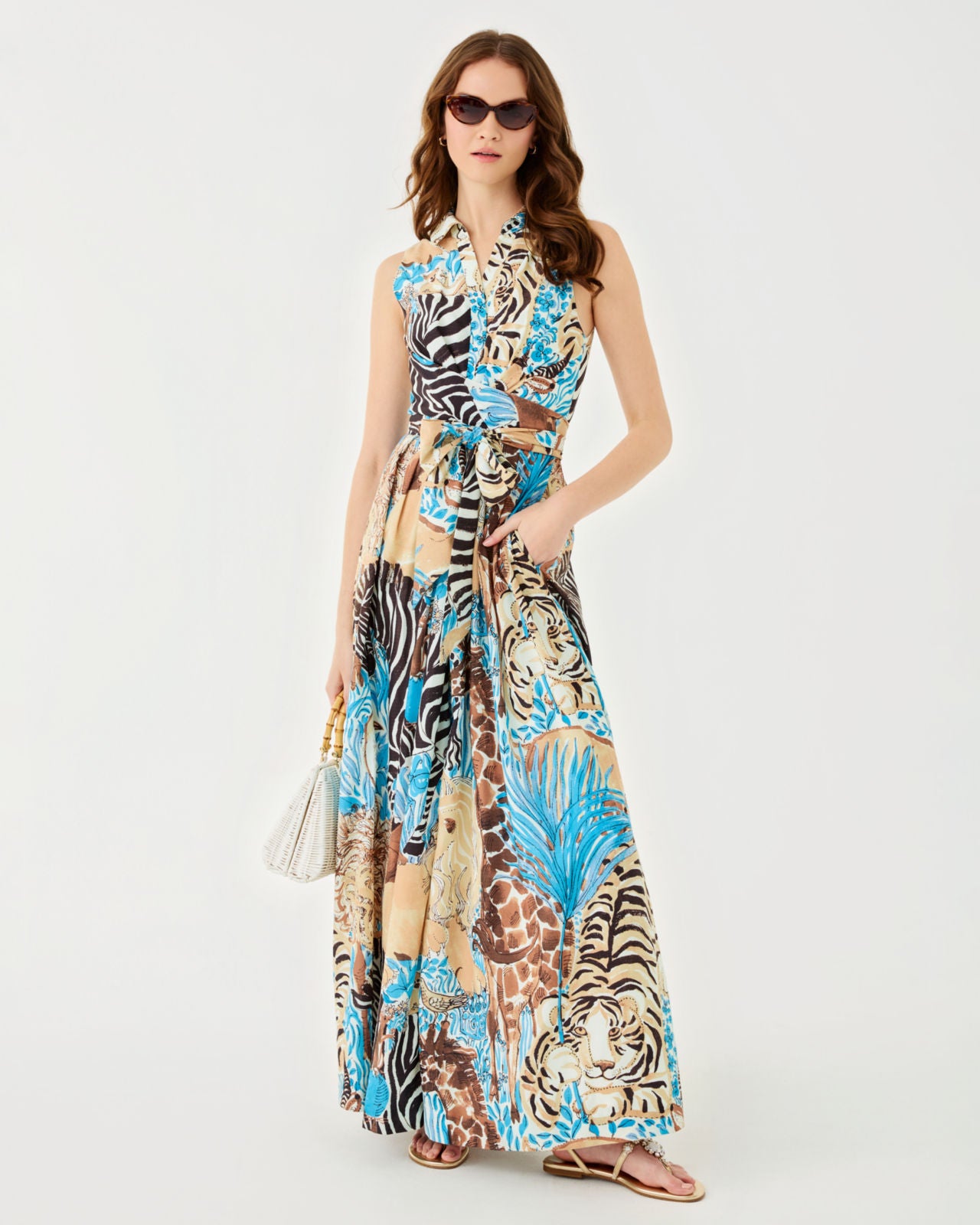 Marria Stretch Maxi Dress In Breezy Aqua Oversized Lillys Zoo