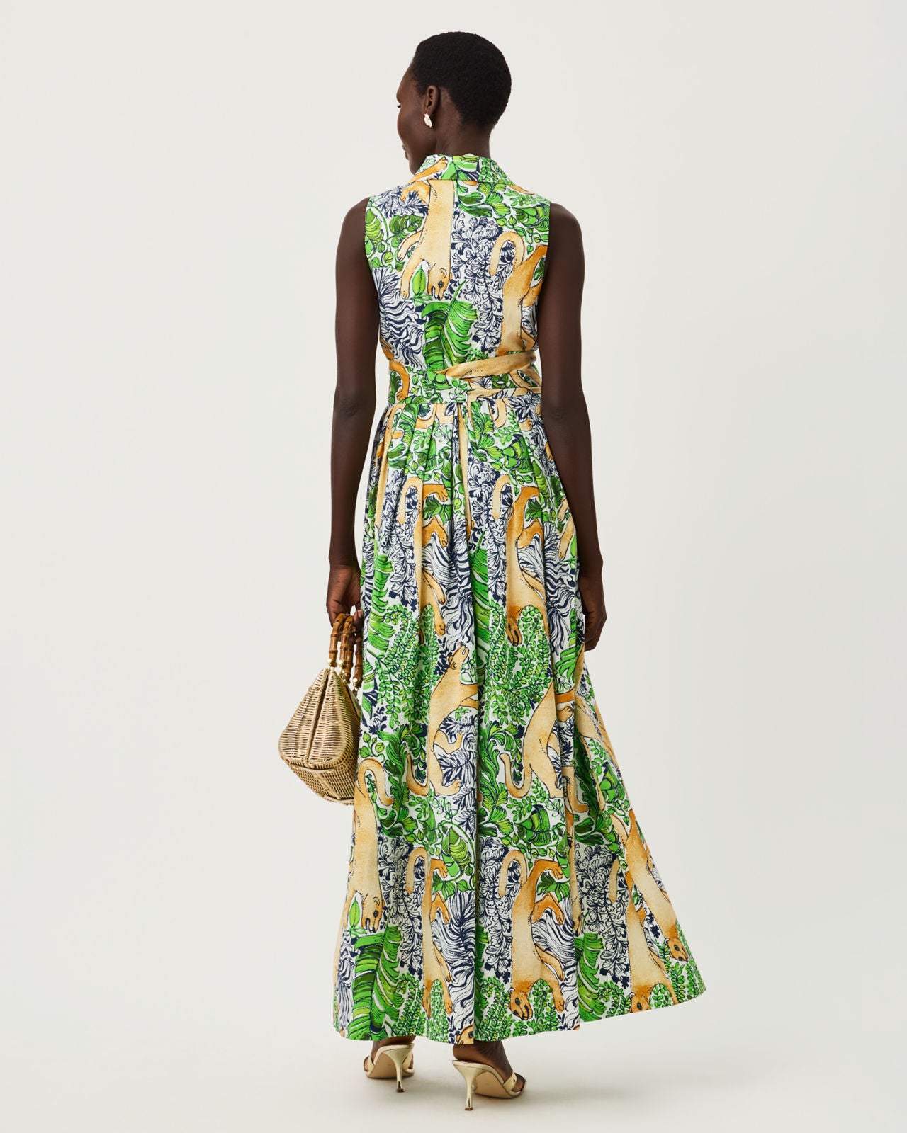 Marria Stretch Maxi Dress In Palm Prowl