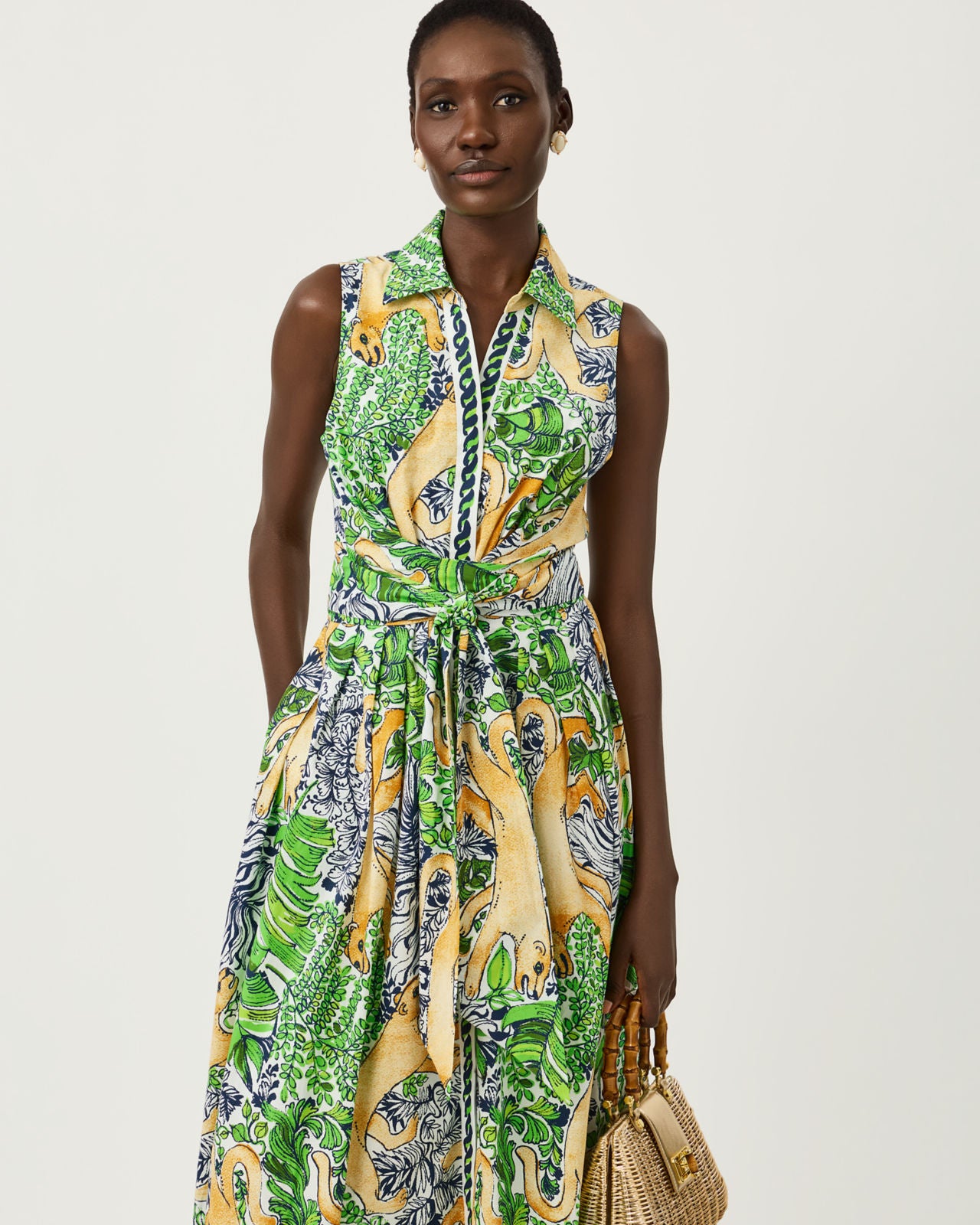 Marria Stretch Maxi Dress In Palm Prowl