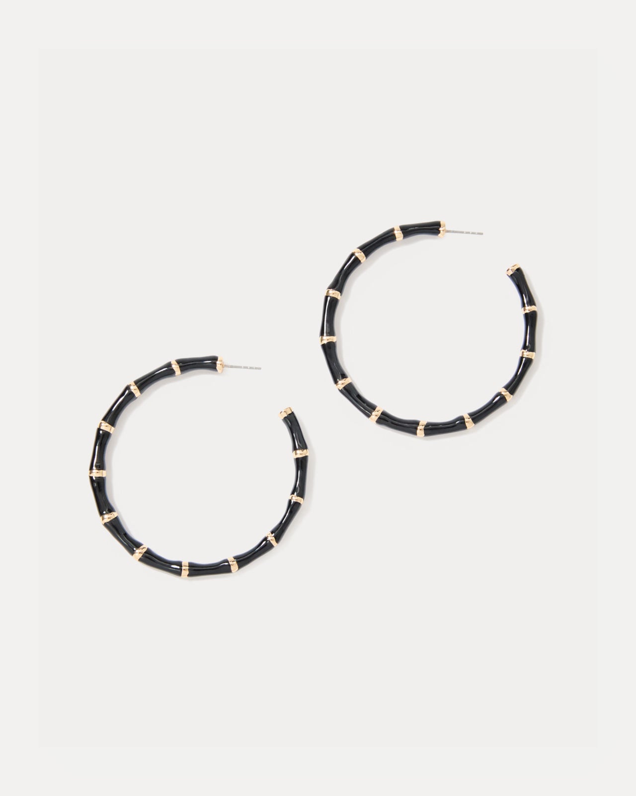 Bamboo Forest Hoop Earrings in Noir