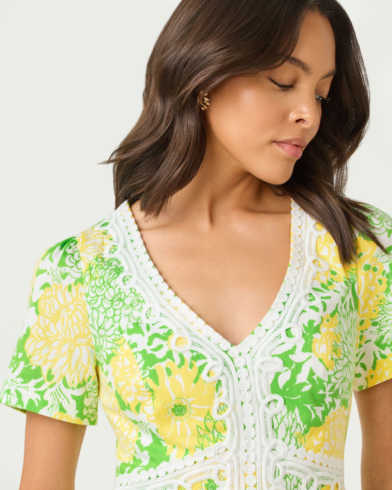 Evita Short Sleeve Stretch Dress In Mumbo Jumbo