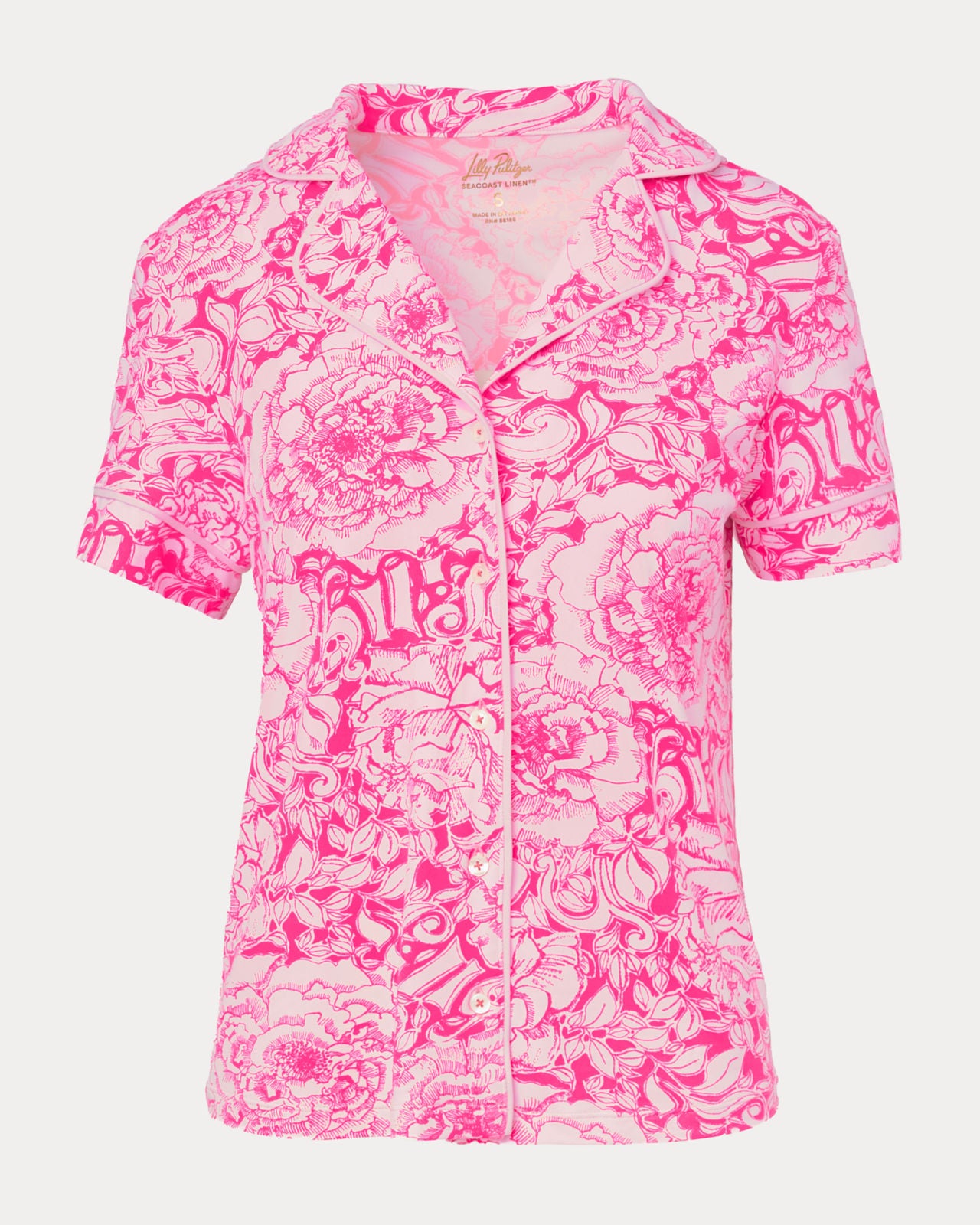 Crispin PJ Button-Up Top In A Rose By Any Other Name