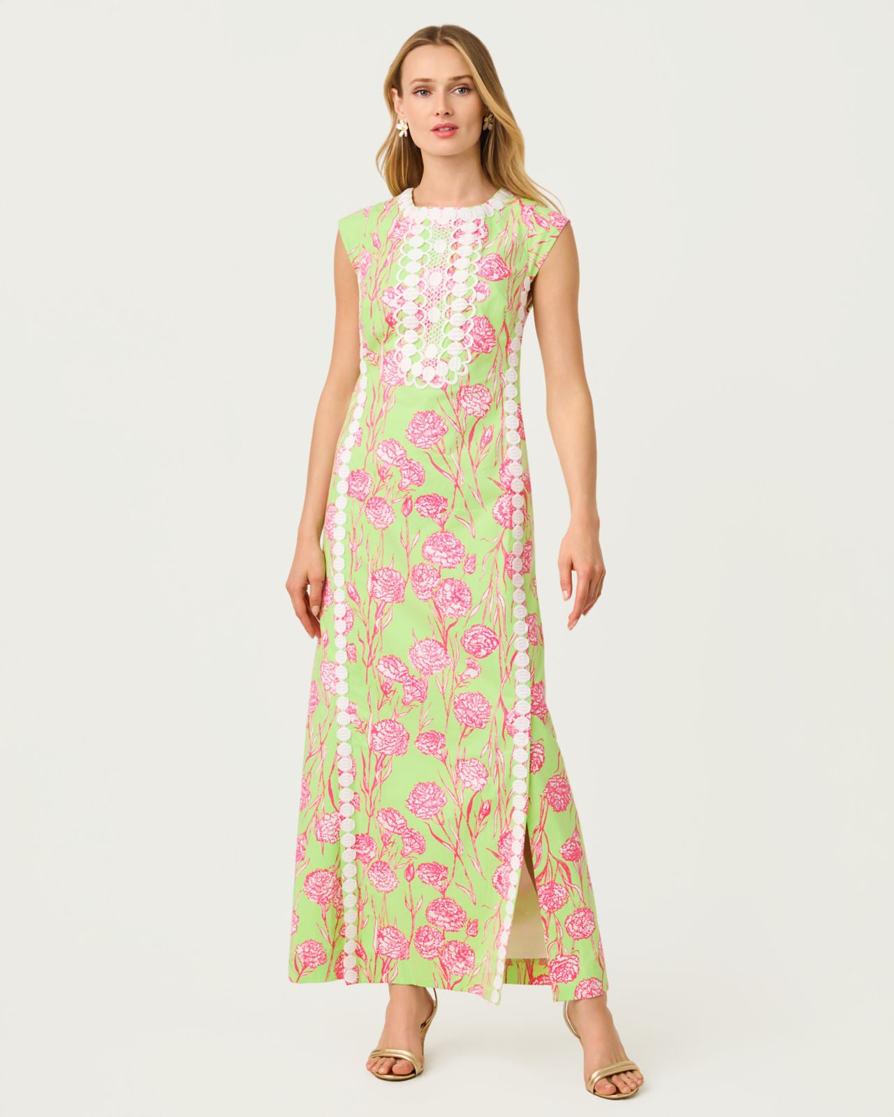 Rosalena Stretch Maxi Shift Dress In Alina