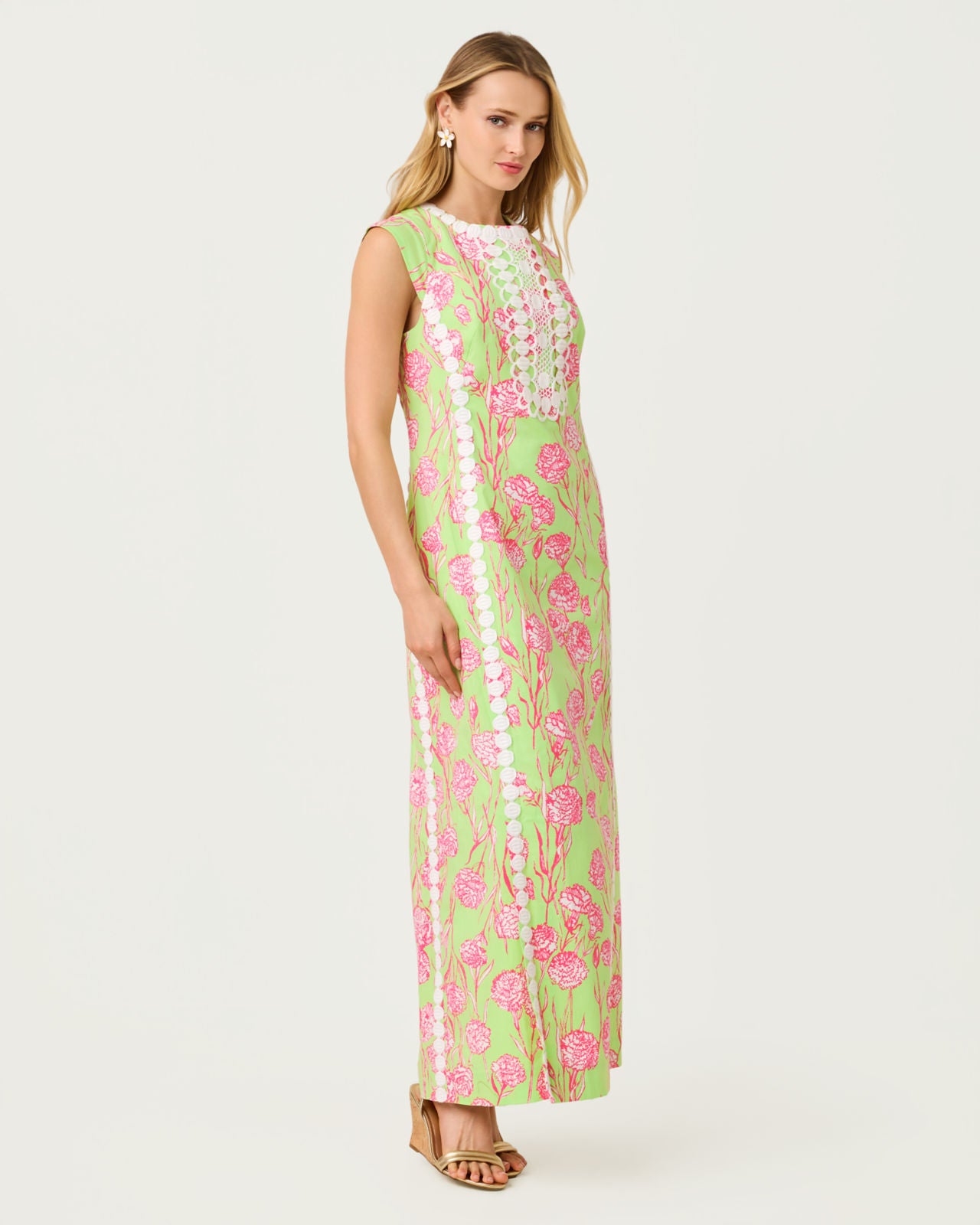 Rosalena Stretch Maxi Shift Dress In Alina