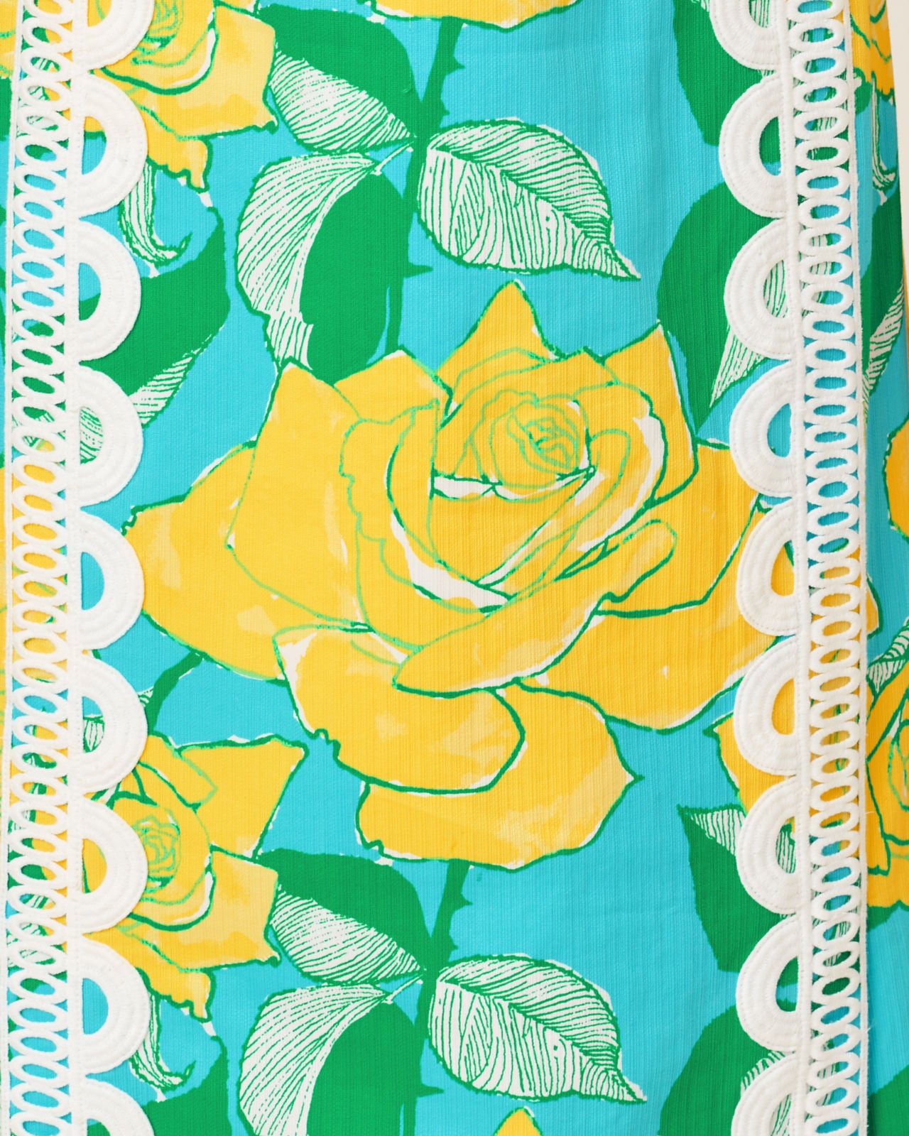 Lotta Stretch Maxi Shift Dress In Blue Curacao Rose Bud