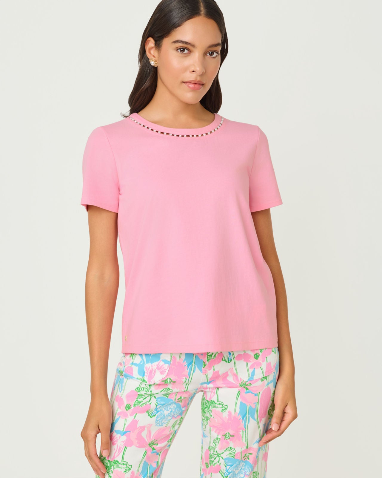 Clairmont Pearl Knit Top In Conch Shell Pink