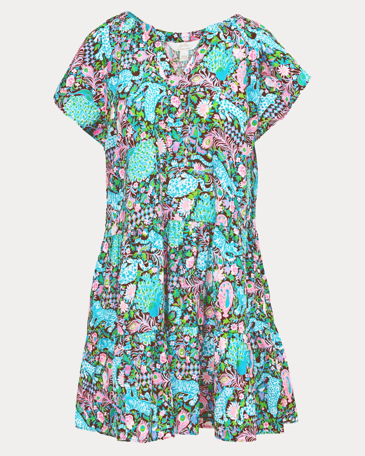 Norella Linen Dress In Multi Royal Zoo