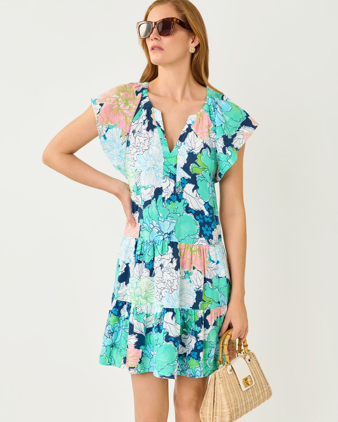 Norella Linen Dress In Tennessees Hibiscus