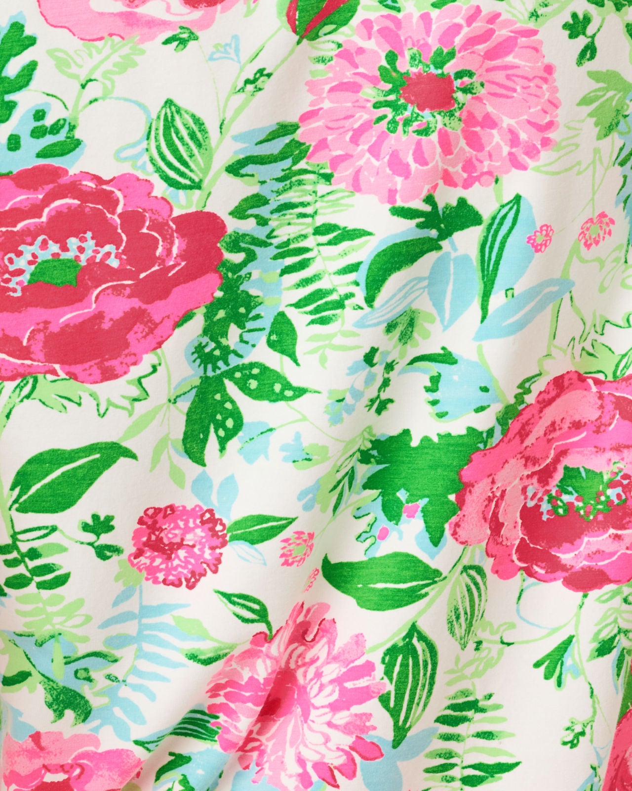 Key West 3/4 Sleeve Top In Multi Poppy Party