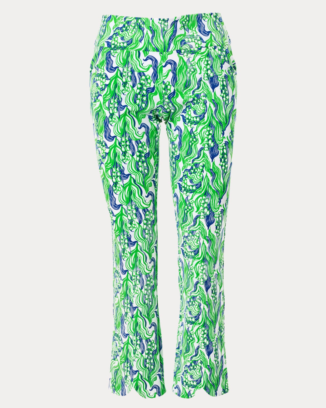 Corso Scallop Kick Flare Pant UPF 50+ In Putting Green Lilly Of The Valley