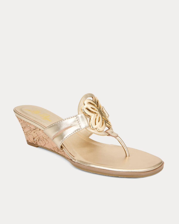 The Lilly Wedge in Gold Metallic