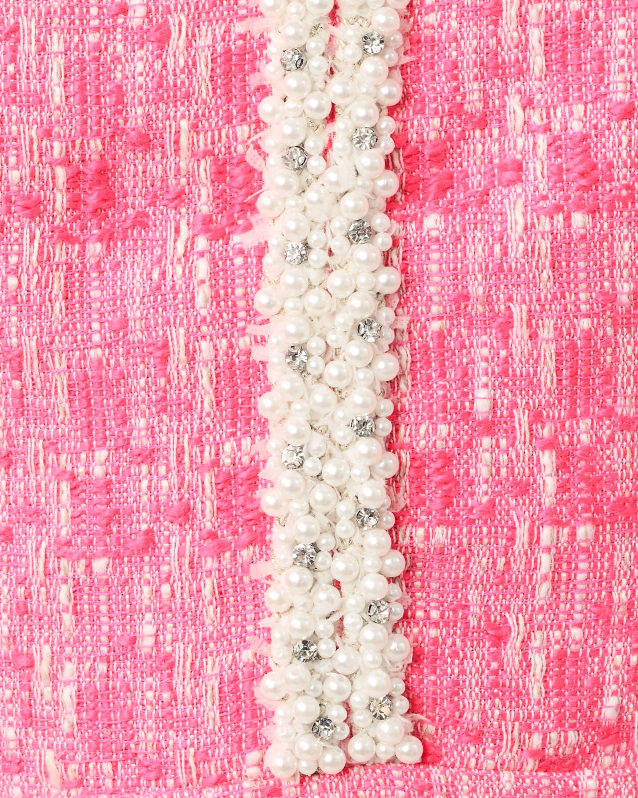 Twila Skirted Romper In Cherry Blossom Pink Blurred Lines Boucle