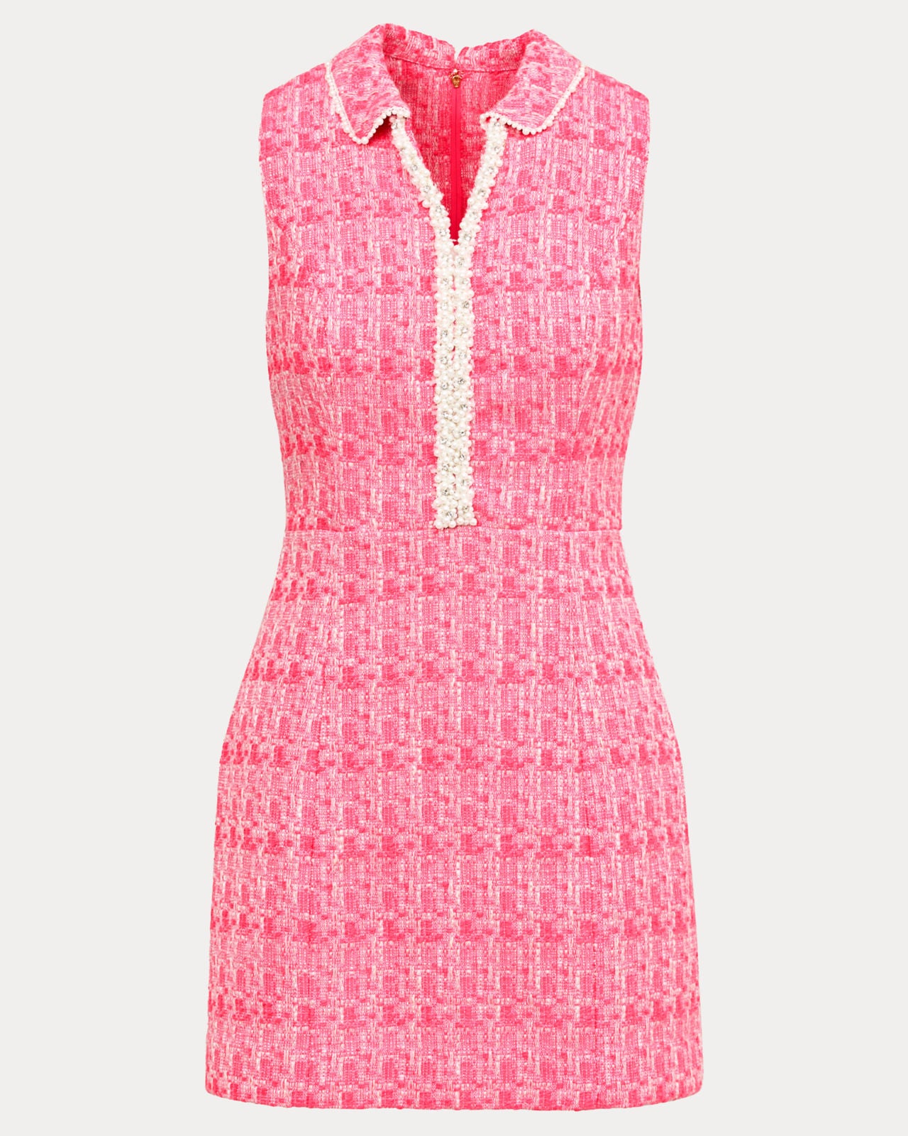 Twila Skirted Romper In Cherry Blossom Pink Blurred Lines Boucle