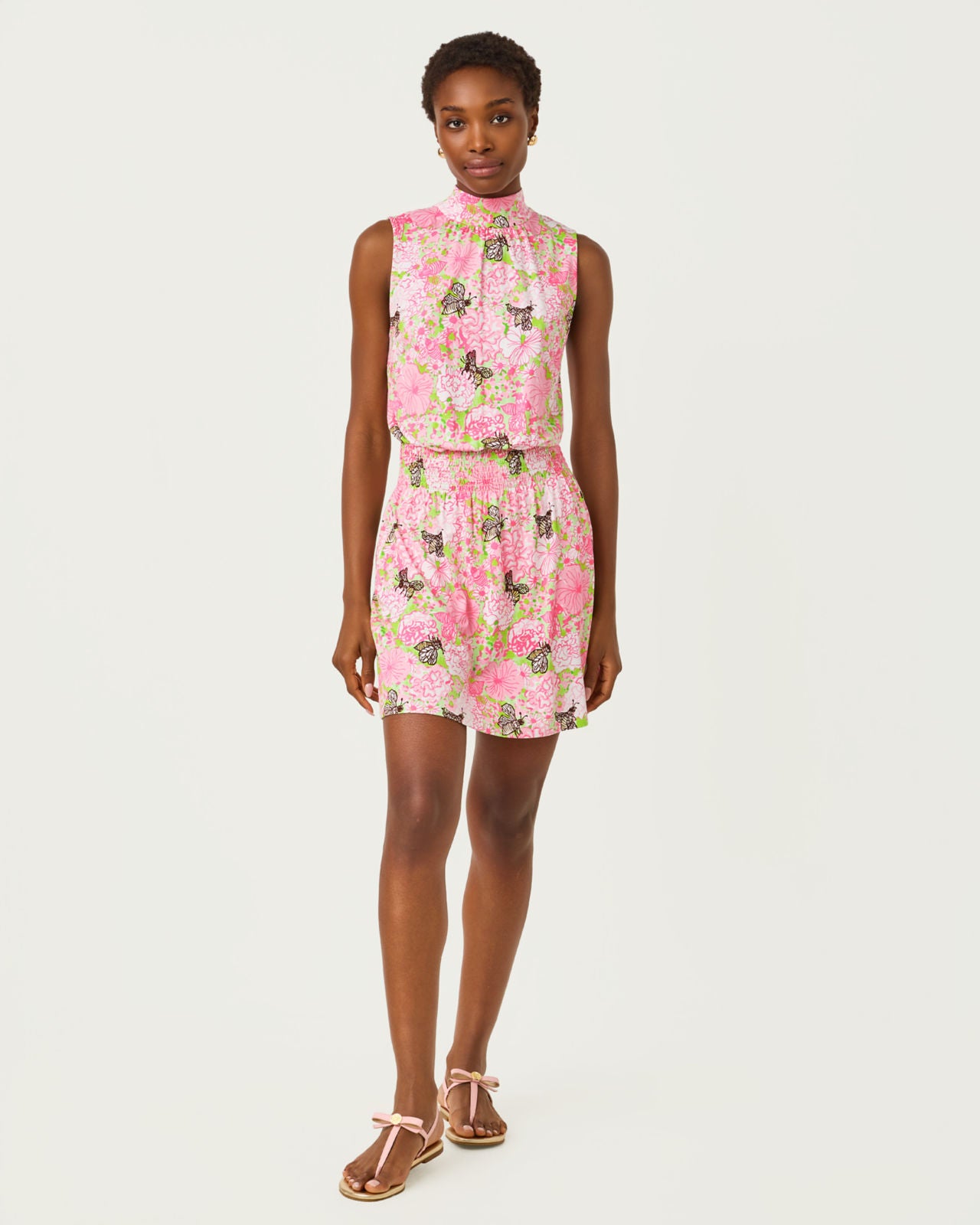 Sherah Skirted Romper In Bees Knees