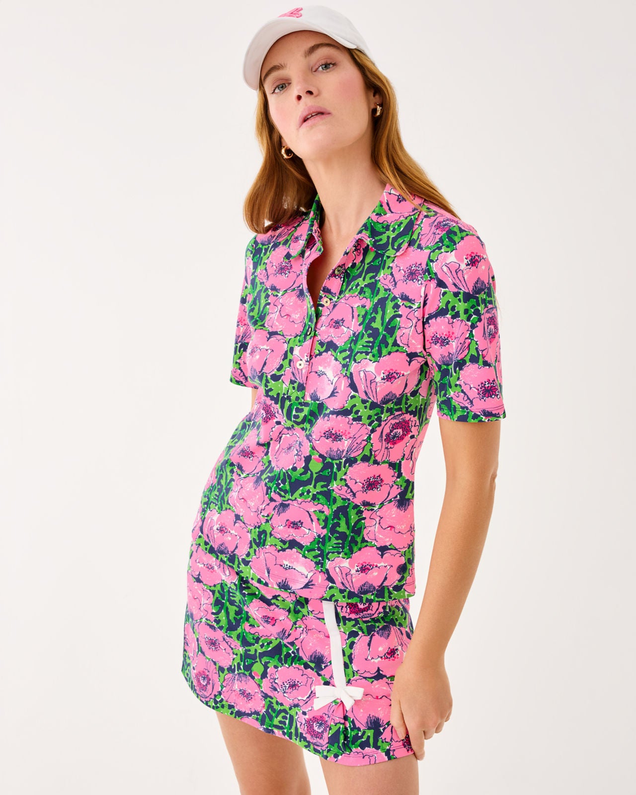 Via Flora Polo UPF 50+ In Low Tide Navy Florrie