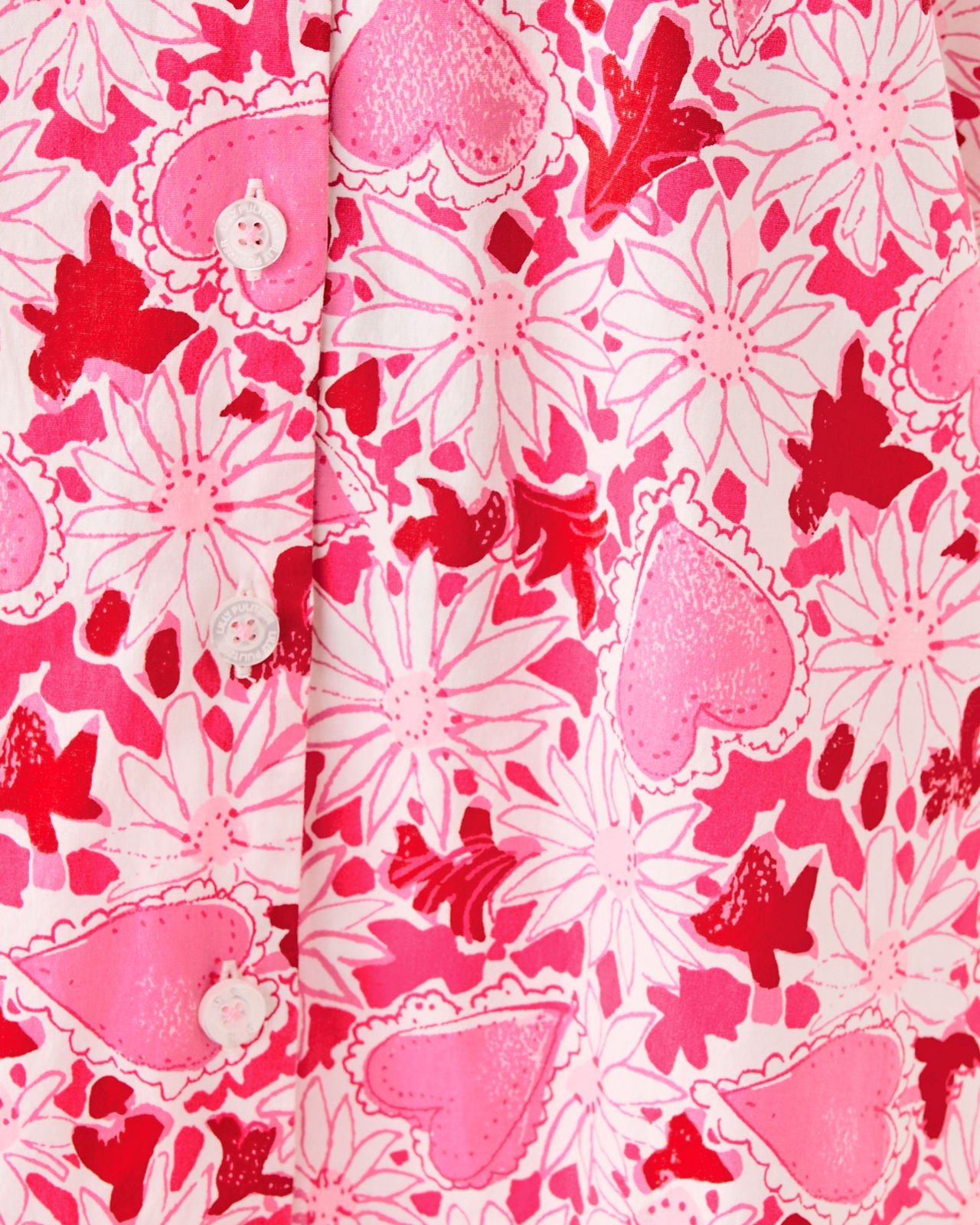 Mari Pj Button-Up Top In Coconut Dear Heart