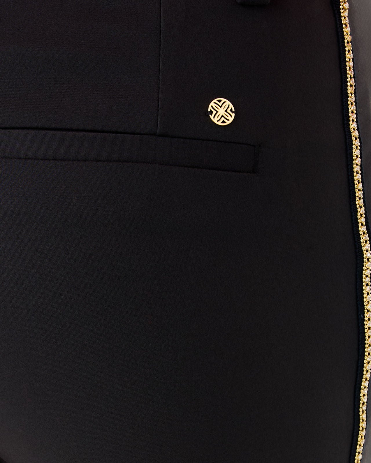 Ana Embellished Cropped Flare Pants In Noir