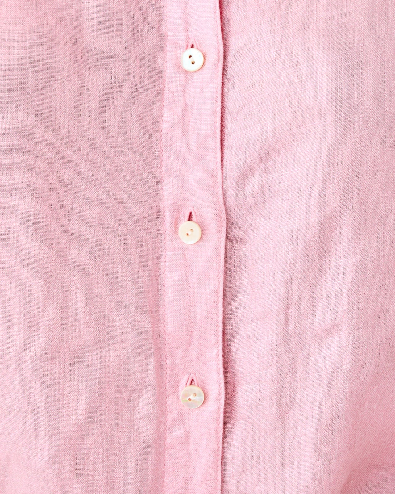 Sea View Metallic Button Down In Conch Shell Pink Foil