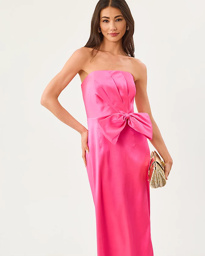 Tiernan Stretch Maxi Dresss In Cherry Blossom Pink