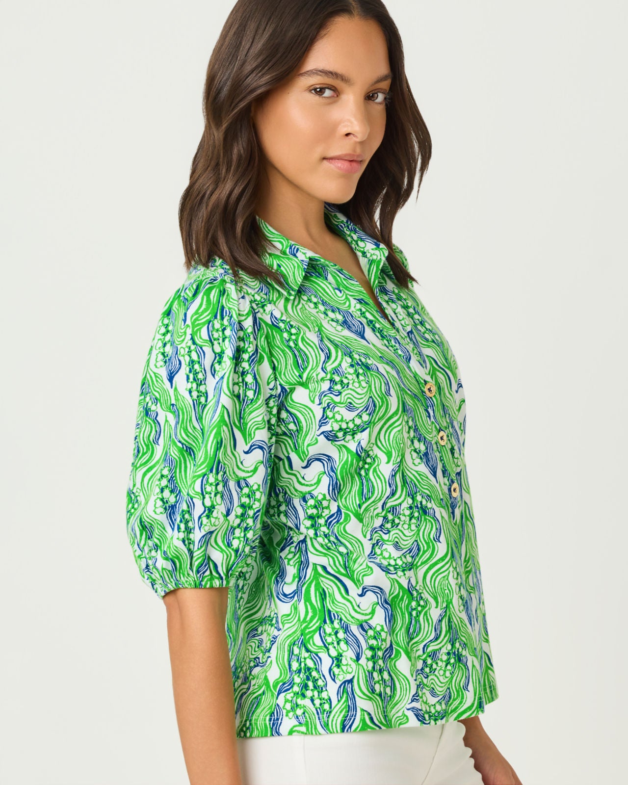 Bingley Knit Top In Putting Green Lilly Of The Valley