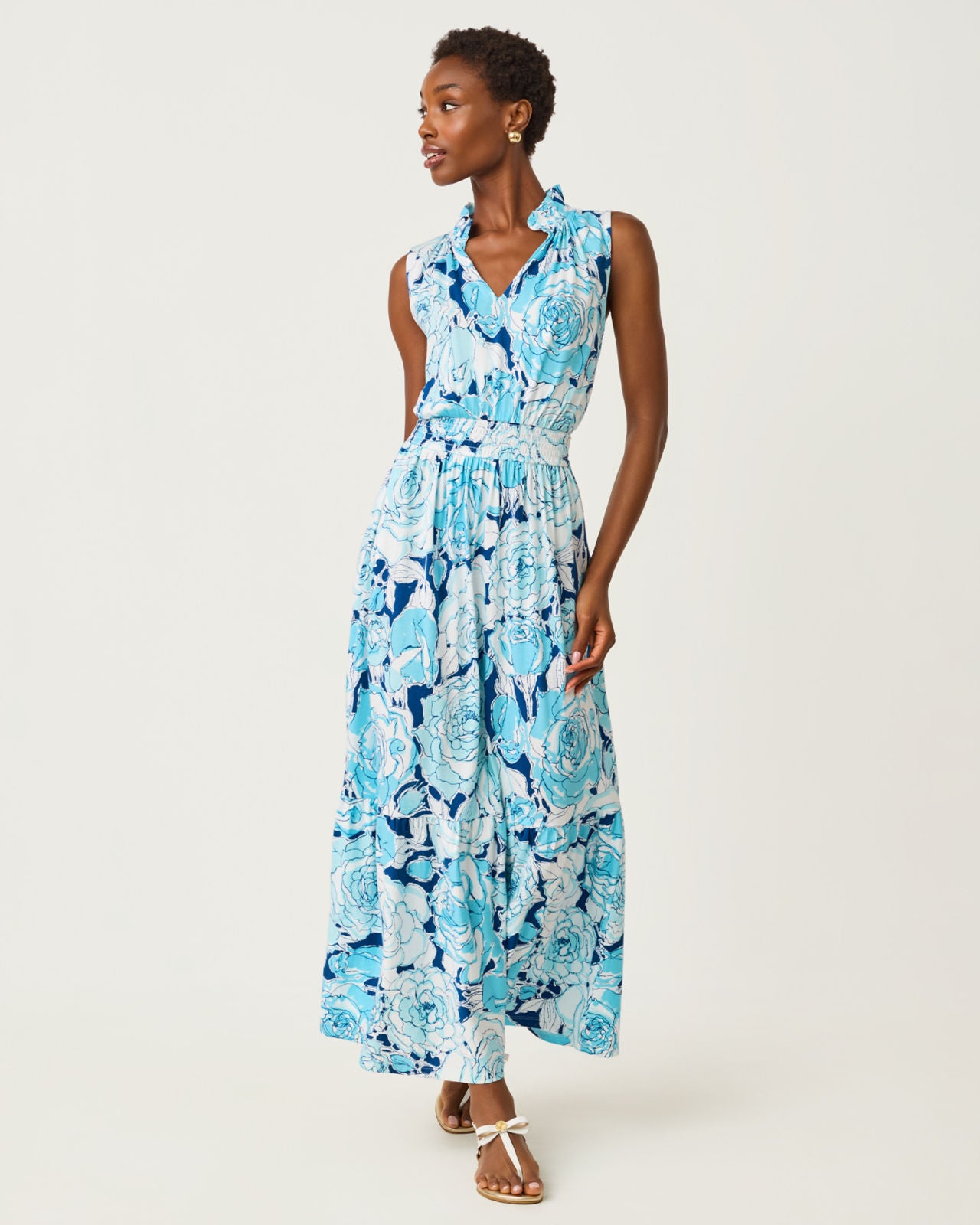 Amiria Maxi Dress In Capri Blue Rosanna