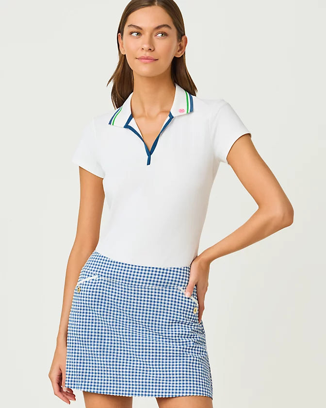 Thera Skort UPF 50+ In Starlight Navy Mini Performance Gingham