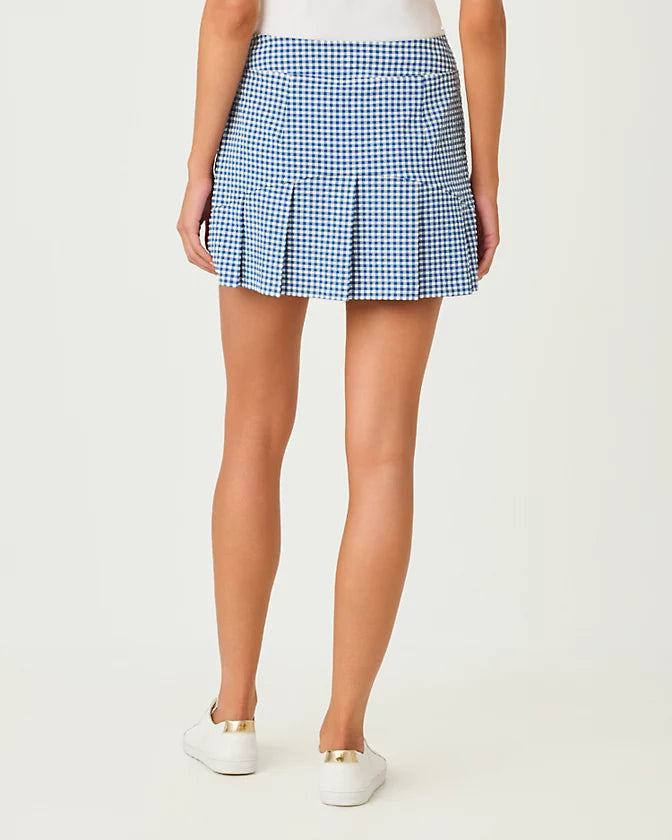 Thera Skort UPF 50+ In Starlight Navy Mini Performance Gingham