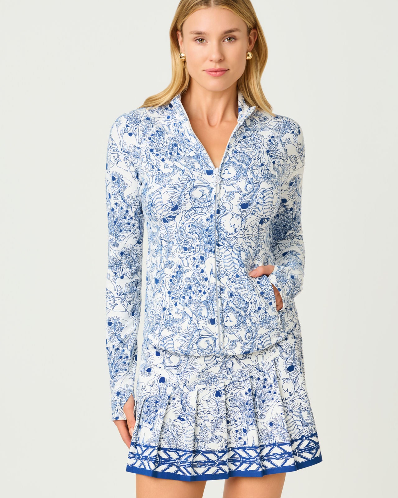 Barbados Zip-up Jacket UPF 50+ In Starlight Navy Zoology