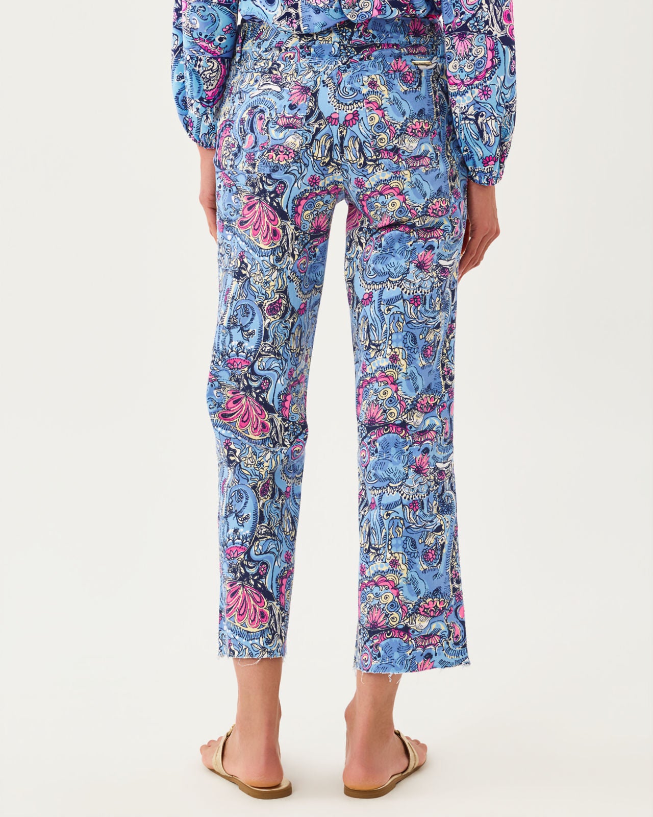 Harleen High Rise Crop Jean In Paisley Parade