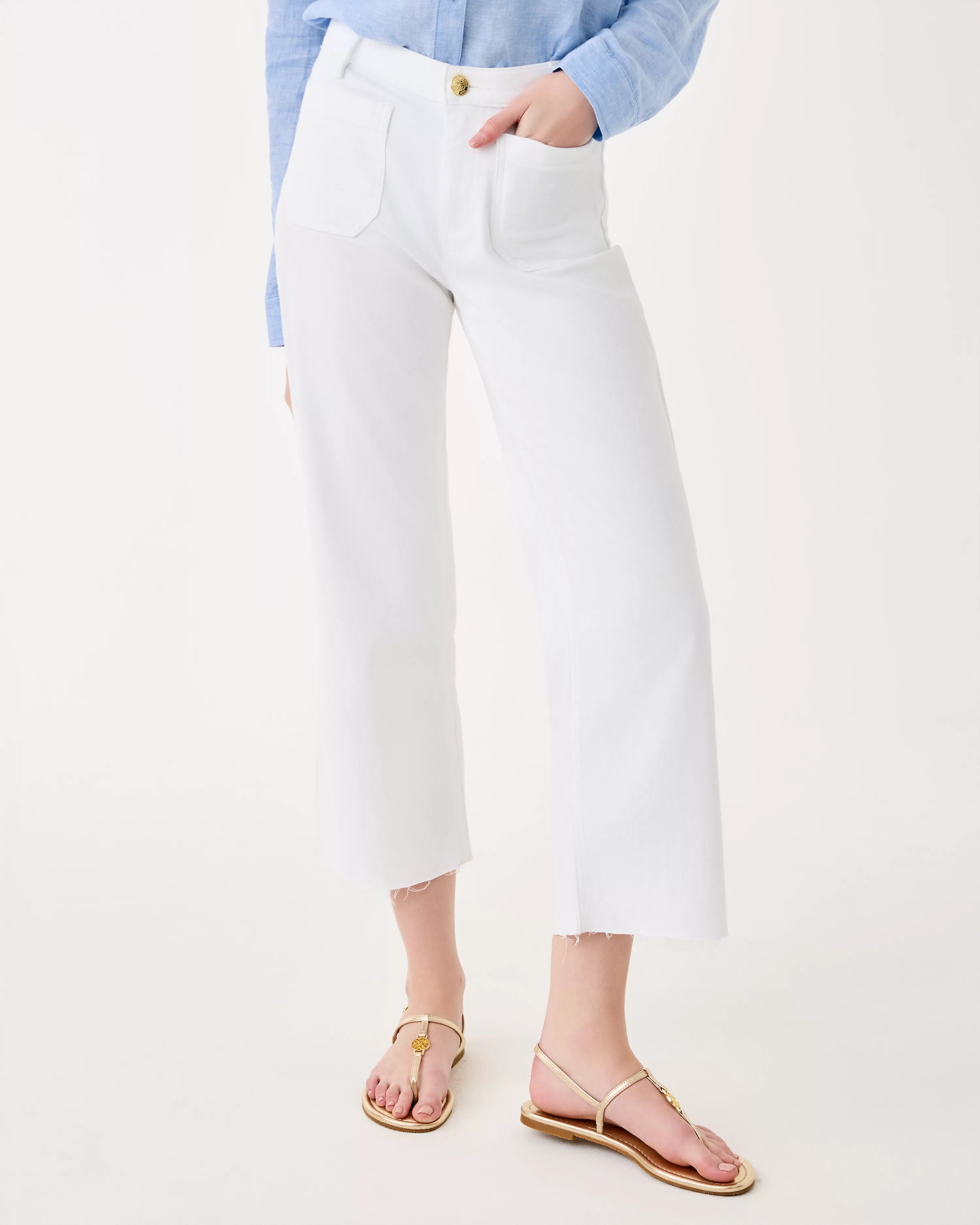 Harleen High Rise Crop Jean In Resort White