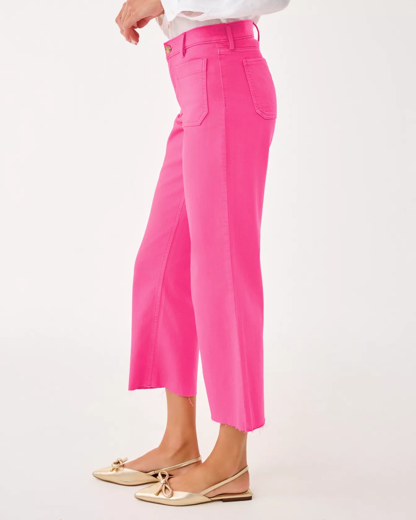Harleen High Rise Crop Jean In Sun Shell Pink