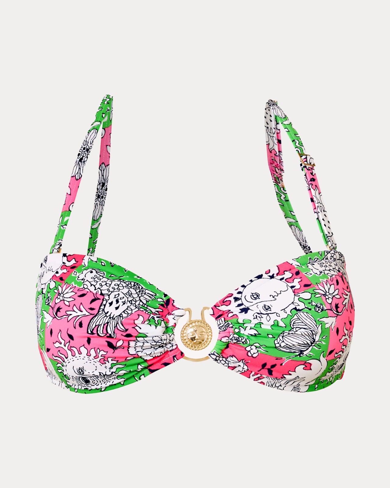 Aleska Bandeau Top In Cherry Blossom Pink Lil Chicken Check