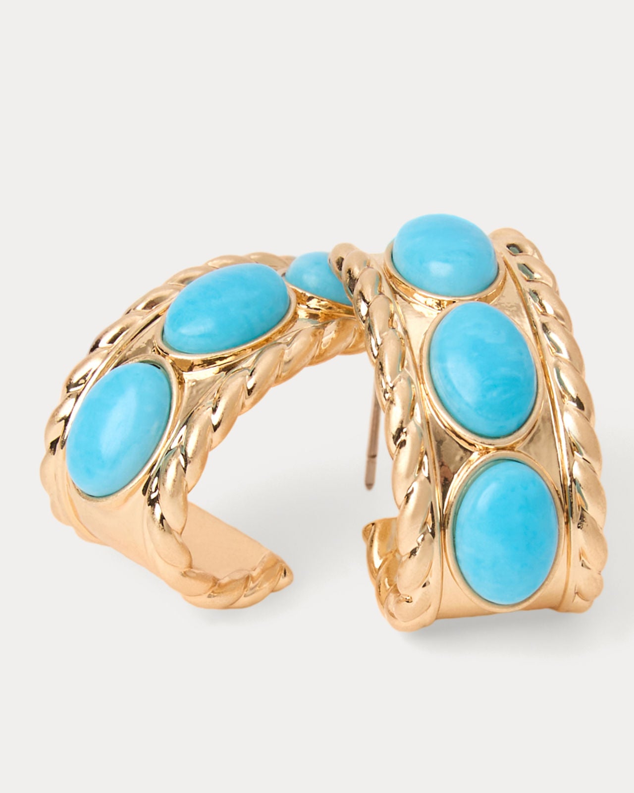 Sunshine Grove Hoop Earrings In Turquoise Tide