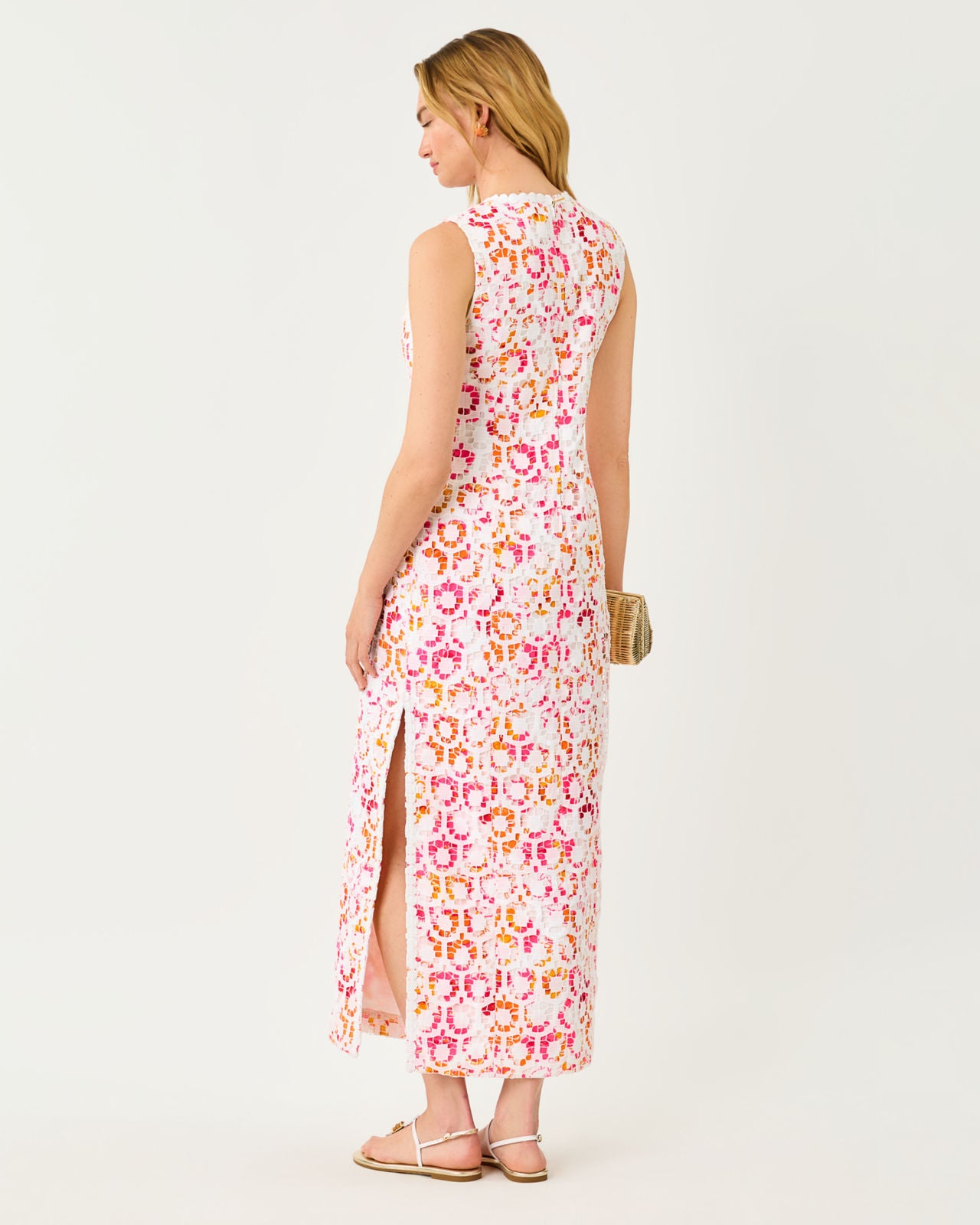 Kitt Maxi Shift Dress In Pansy Fansy