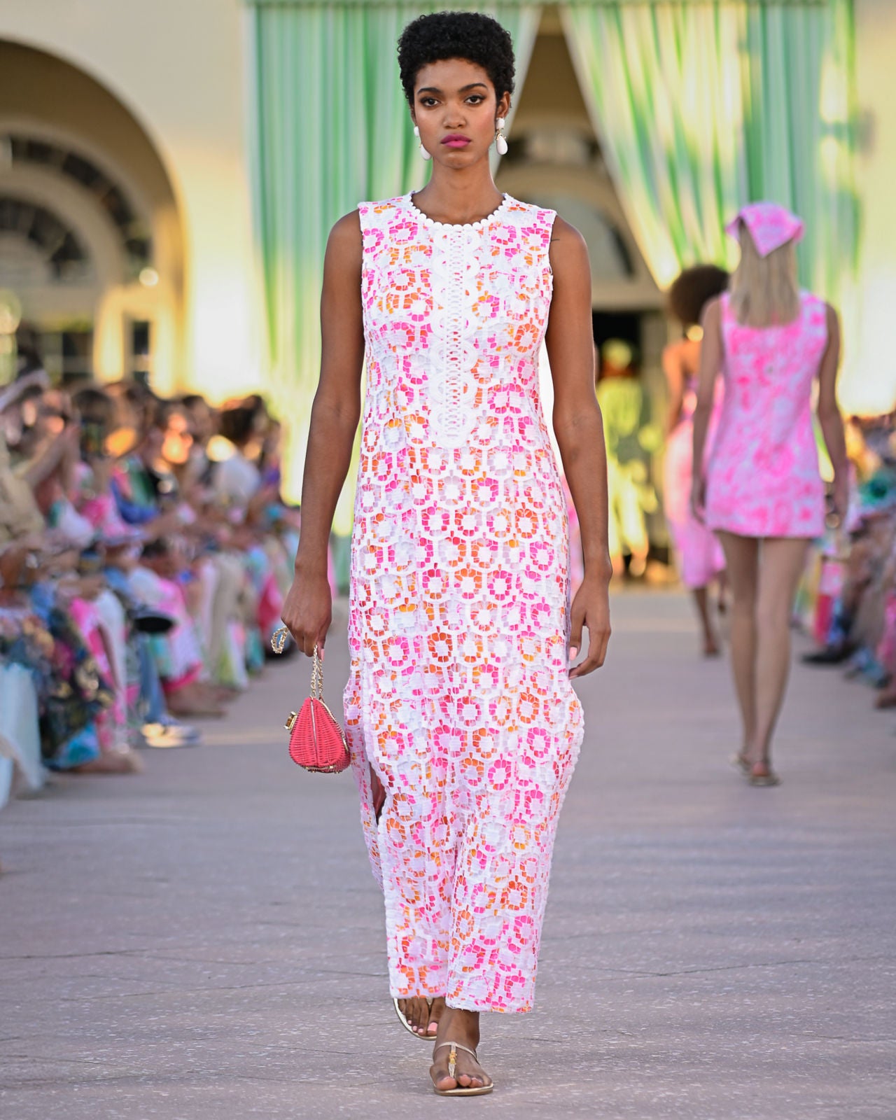 Kitt Maxi Shift Dress In Pansy Fansy